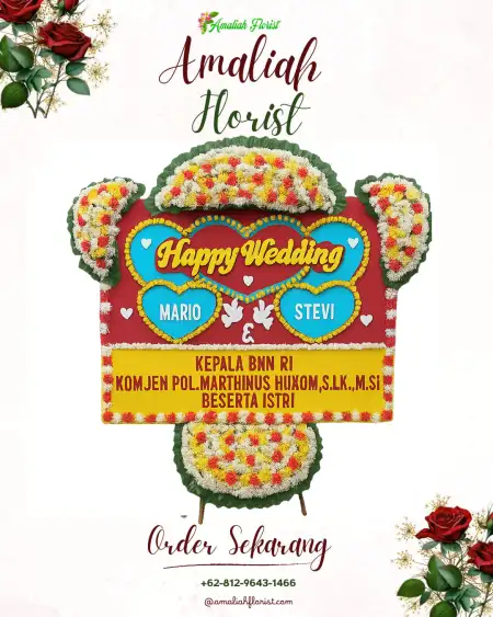 Papan Bunga Pernikahan Karubaga